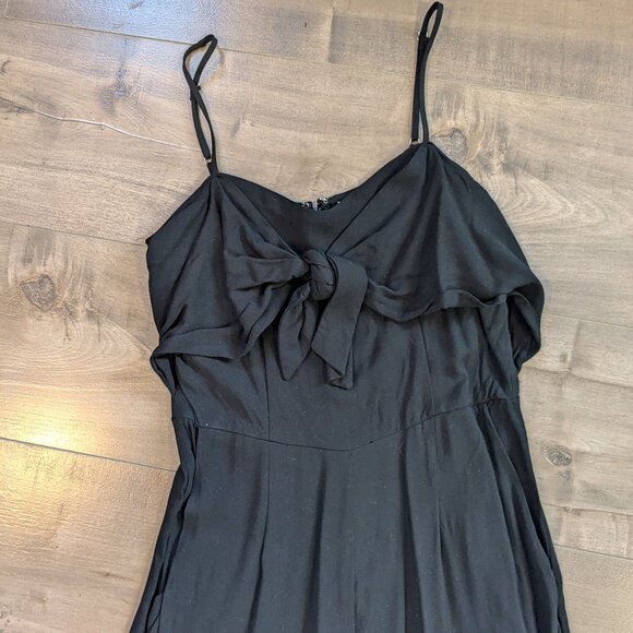 Wide Leg Jumpsuit with Tie Bow Front & Spaghetti Straps - Picture 3 of 7